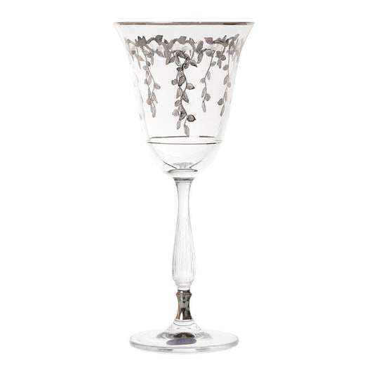 Bohemia Crystal - Goblet Glass Set 6 Pieces Silver - 185ml
