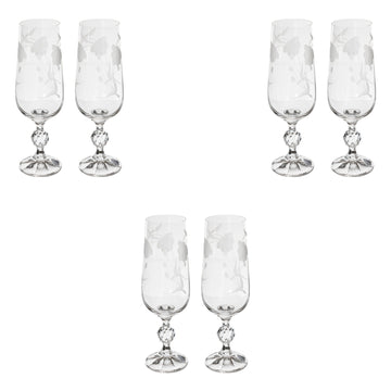 Bohemia Crystal - Flute Glass Set 6 Pieces - 280ml - 39000654
