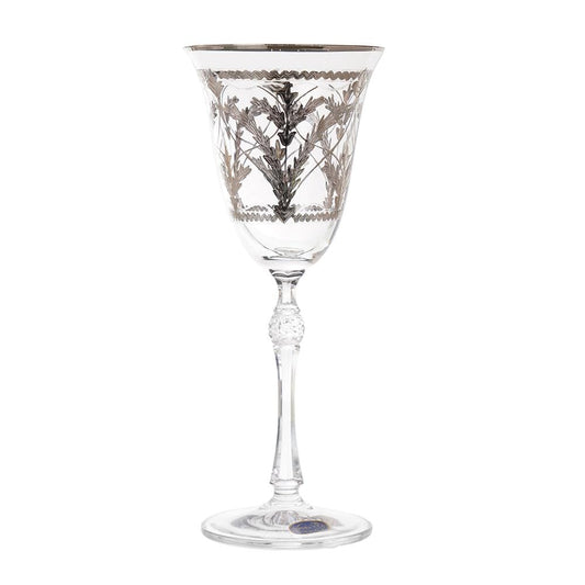 Bohemia Crystal - Goblet Glass Set 6 Pieces - Silver - 185ml