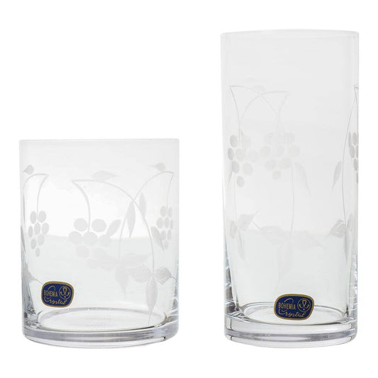 Bohemia Crystal - Highball & Tumbler Glass Set 12 Pieces - 340ml & 280ml - 39000757