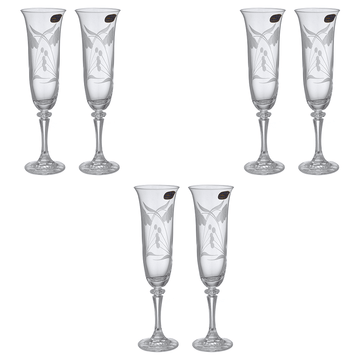 Bohemia Crystal - Flute Glass Set 6 Pieces - 150ml
