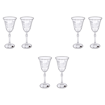 Bohemia Crystal - Goblet Glass Set 6 Pieces - Silver - 185ml - Crystal - 39000799