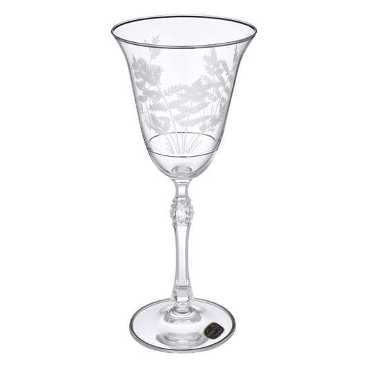 Bohemia Crystal - Goblet Glass Set 6 Pieces - Silver - 185ml - Crystal