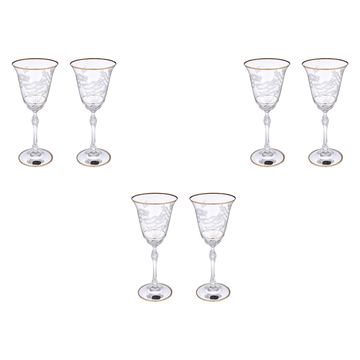 Bohemia Crystal - Goblet Glass Set 6 Pieces - Gold - 185ml - Crystal - 39000800