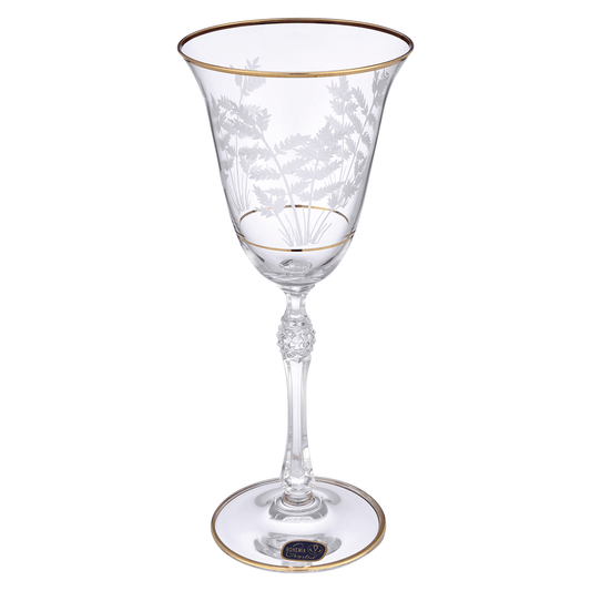 Bohemia Crystal - Goblet Glass Set 6 Pieces - Gold - 185ml - Crystal