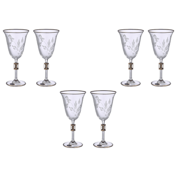 Bohemia Crystal - Goblet Glass Set 6 Pieces - Silver - 185ml