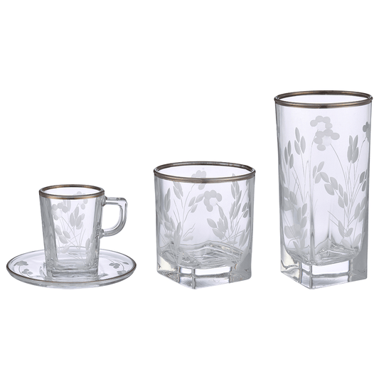 Pasabahce - Glass Set 24 Pieces - Silver - Glass