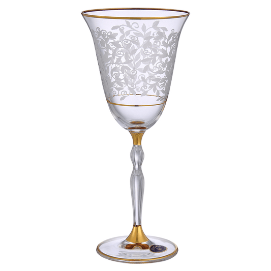 Bohemia Crystal - Goblet Glass Set 6 Pieces - Gold - 185ml