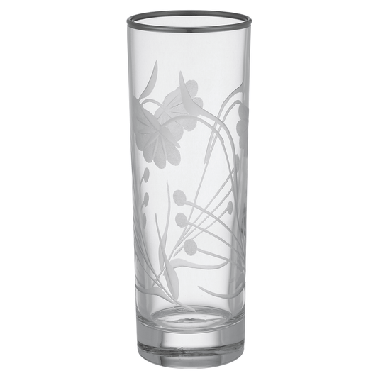 Pasabahce - Decorated Highball & Tumbler Glass Set 12 Pieces - Silver - 310&200ml - Glass