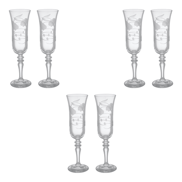 Pasabahce - Decorated Flute Glass Set 6 Pieces - 175ml - Glass
