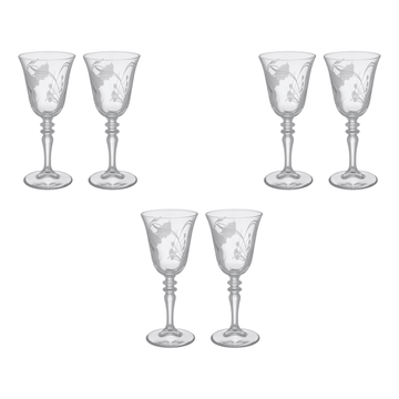 Pasabahce - Decorated Goblet Glass Set 6 Pieces - 175ml - Glass