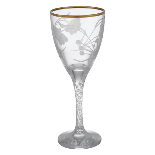 Pasabahce - Decorated Goblet Glass Set 6 Pieces - Gold - 205ml - Glass
