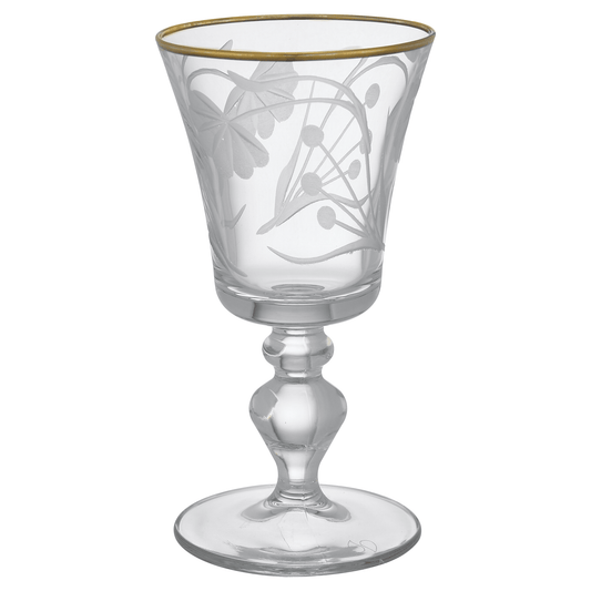 Pasabahce - Decorated Goblet Glass Set 6 Pieces - Gold - 195ml - Glass