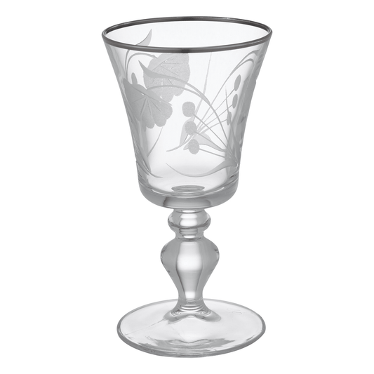 Pasabahce - Decorated Goblet Glass Set 6 Pieces - Silver - 195ml - Glass