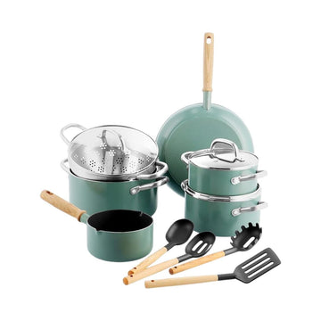 Greenpan - Mayflower Cookware Set 13 Pieces - Light Blue - Non-stick Ceramic Aluminum