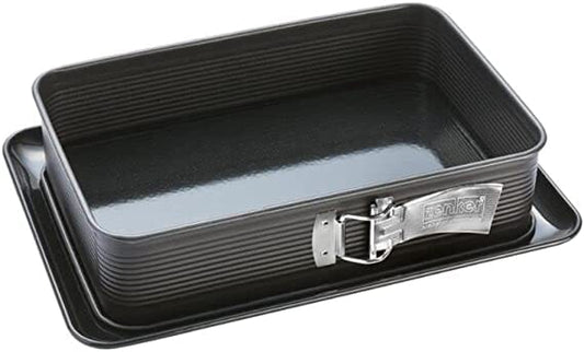 Zenker - Rectangular Cake Tray With Serving Plate  - Black - 28x18cm