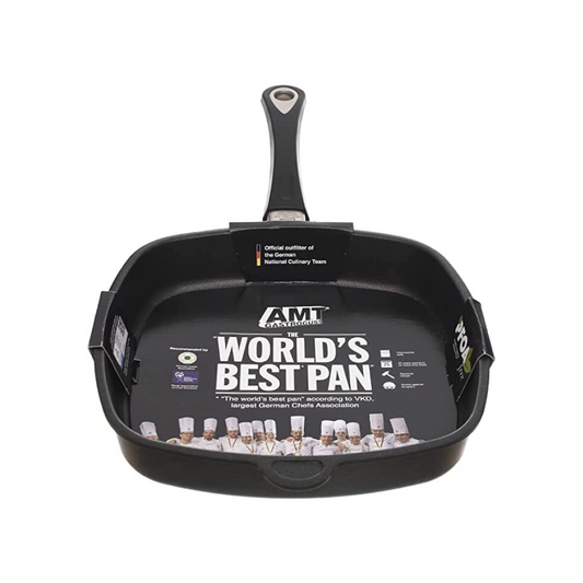 AMT - Black Square Pan with handle - Cast Aluminum - 28x28cm
