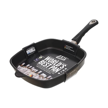 AMT - Black Square Pan with handle - Cast Aluminum - 28x28cm