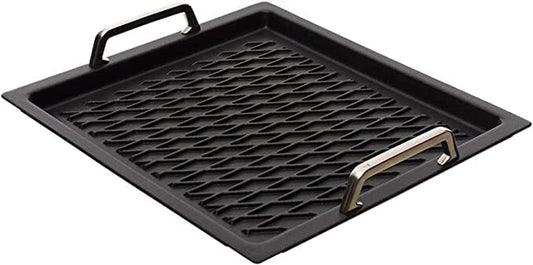 AMT - Rectangular Grill With Handles - Cast Aluminum - 36x33cm - Black