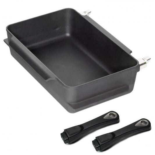 AMT - Oven Pan With 2 Detachable Handles - Cast Aluminum - 24x38cm