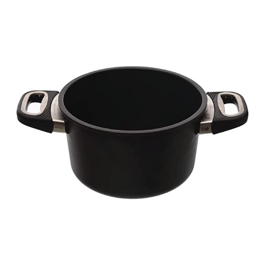 AMT - Black Pot with Glass Lid - Cast Aluminum - 20cm