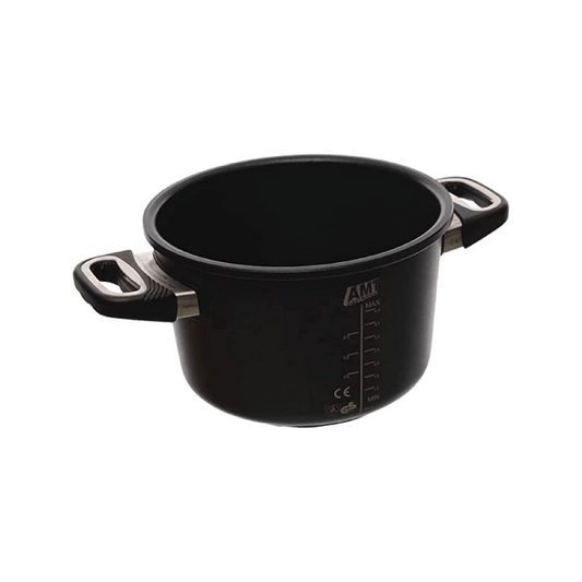 AMT - Black Pot with Glass Lid - Cast Aluminum - 22cm