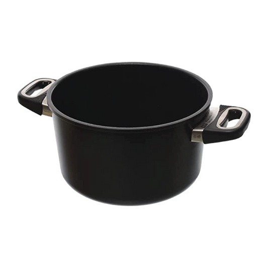 AMT - Black Pot with Glass Lid - Cast Aluminum - 24cm