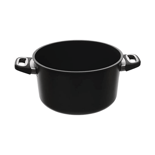 AMT - Black Pot with Glass Lid - Cast Aluminum - 28cm