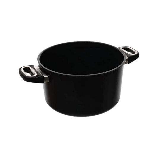 AMT - Black Pot with Glass Lid - Cast Aluminum - 26cm