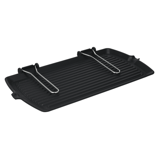 Risoli - Rectangular Grill with Foldable Handles - Black - 50cm - Cast Iron