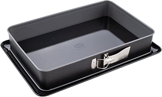 Dr. Oetker - Rectangular Cake Tray With Serving Plate  - Black - 25x38cm