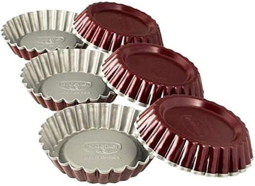 Dr. Oetker - Tart Dishes 6 Pieces - Burgundy & Silver - 10cm