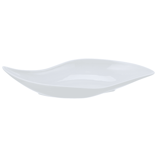 Senzo - Deep S Shaped Serving Plate - White - Porcelain - 55x23cm