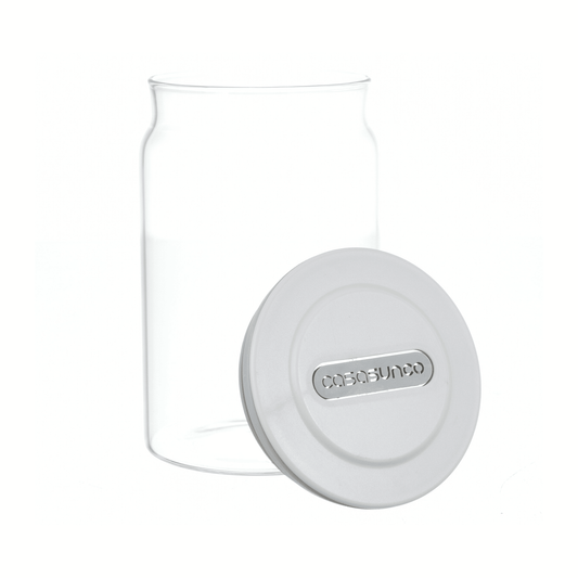 CasaSunco - Glass Jar with Silicone Cover - Grey - 15.5x9.5cm - 520008112