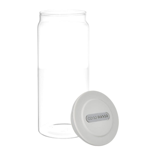 CasaSunco - Glass Jar with Silicone Cover - Grey - 8x22cm