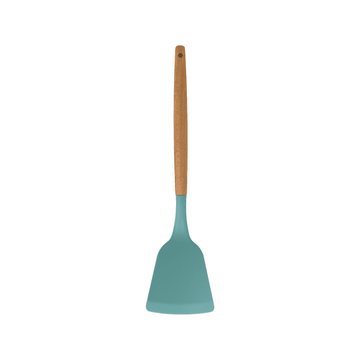 Cook Style - Silicone Kitchen Food Skimmer With Wooden Handle - Mint Green - 35x8cm - 520008249