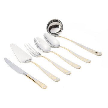 Herdmar - Guell Serving Set 6 Pieces - Gold & Silver - Stainless Steel 18/10