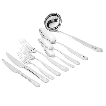 Herdmar - Guell Cutlery Set 75 Pieces - Silver Matt Handle - Stainless Steel 18/10