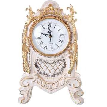 Caroline - Imperial Table Clock - Beige & Gold - 37cm