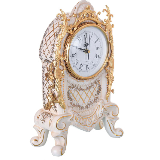 Caroline - Imperial Table Clock - Beige & Gold - 37cm