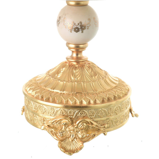 Caroline - Imperial Round Plate with Gold Plated Base - Beige & Gold - 25cm