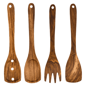 Senzo - Serving Set 4 Pieces - Brown - Wood