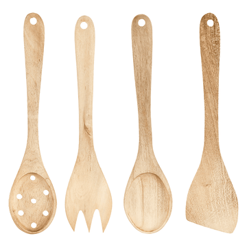 Senzo - Serving Set 4 Pieces - Beige - Wood