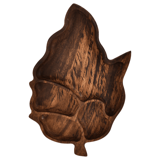 Senzo - Leaf Shape Platter 4 Parts - Wood - 30x18cm