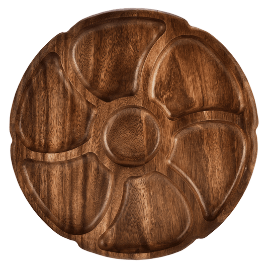 Senzo - Flower Design Hors d'oeuvre 7 Parts - Wood - 30cm