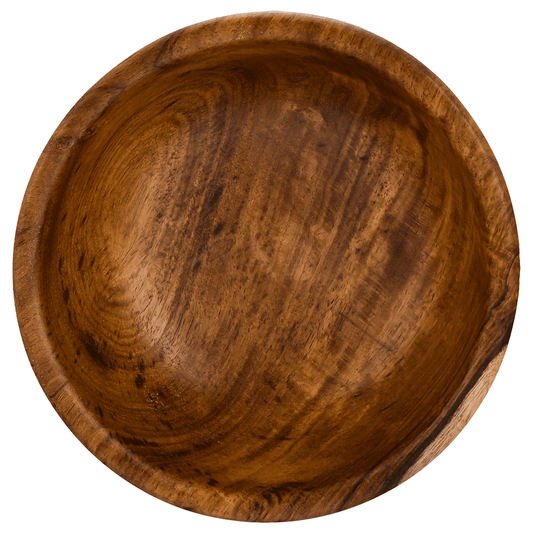 Senzo - Medium Round Wooden Bowl - Wood - 20cm