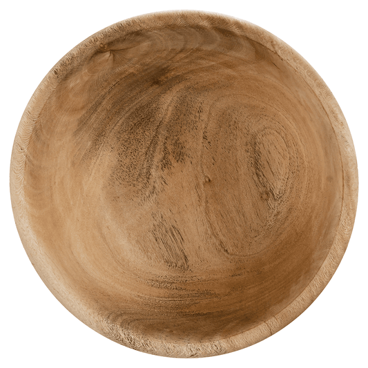 Senzo - Round Wooden Bowl - Beige - Wood - 22cm