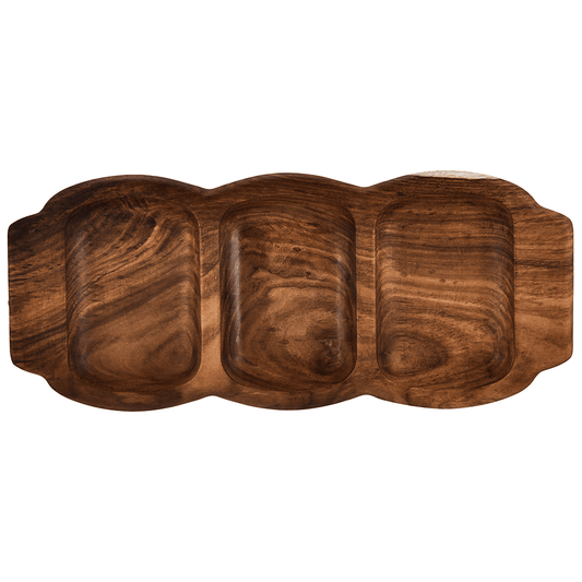Senzo - Rectangular Hors d'oeuvre 3 Parts - Wood - 35x15cm