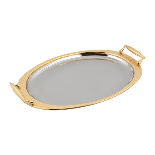 Elegant Gioiel - Oval Tray Set with Handles 2 Pieces - Gold - Stainless Steel 18/10 - 75000183