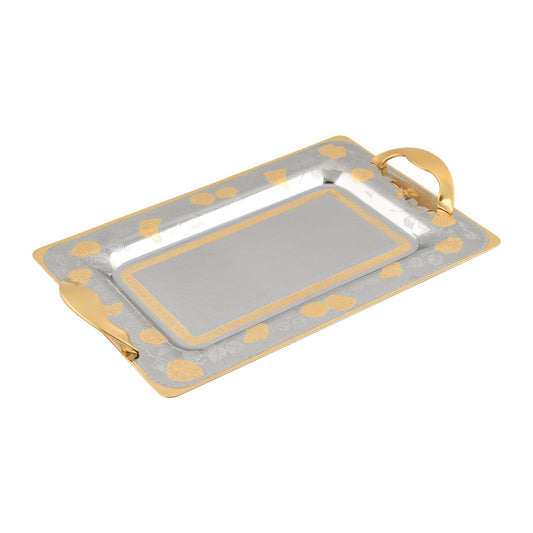 Elegant Gioiel - Rectangular Tray Set with Handles 3 Pieces - Gold - Stainless Steel 18/10 - 75000202